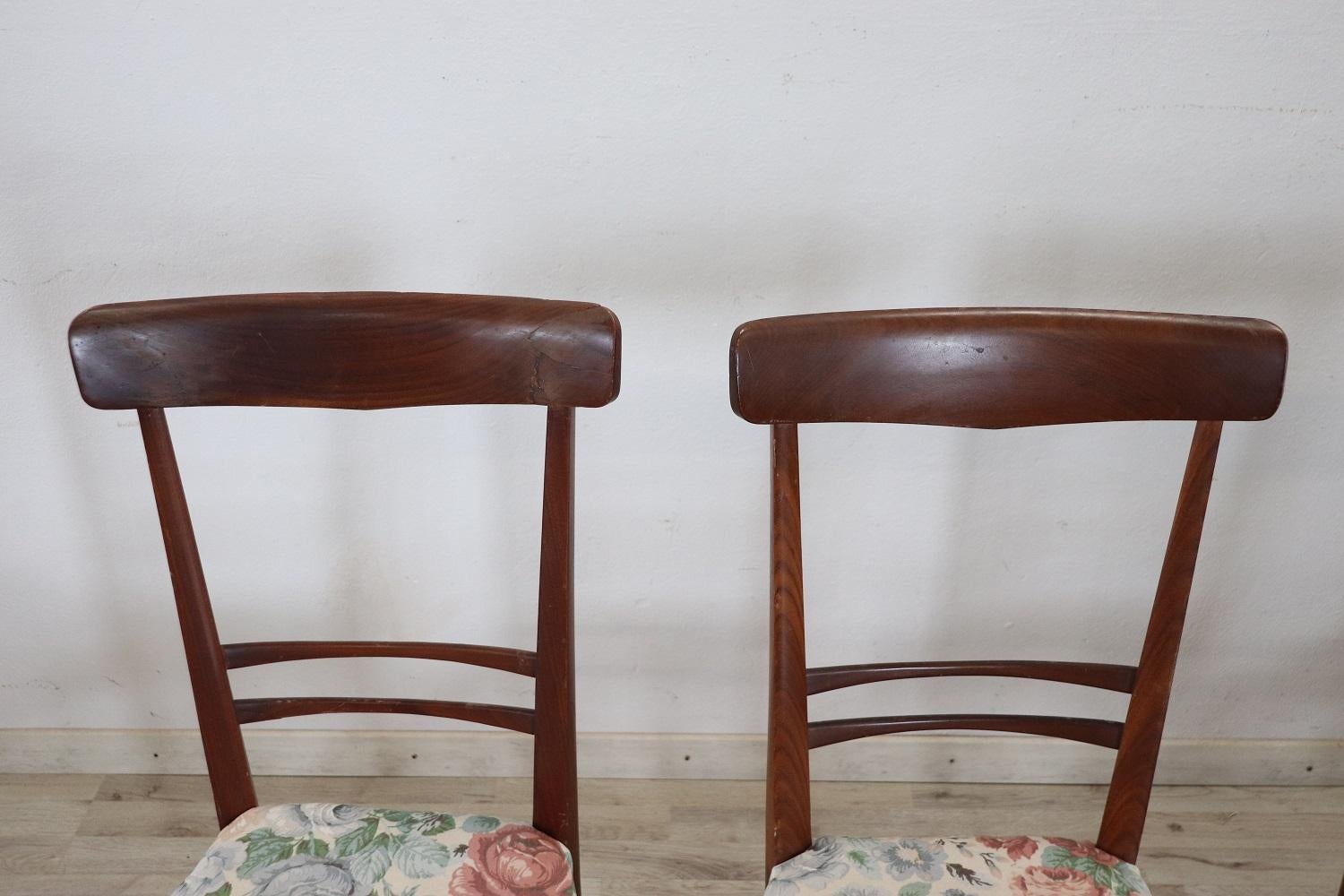 20th Century Italian Design Set of Four Chairs in Teak, Ico Parisi 1950s For Sale 2