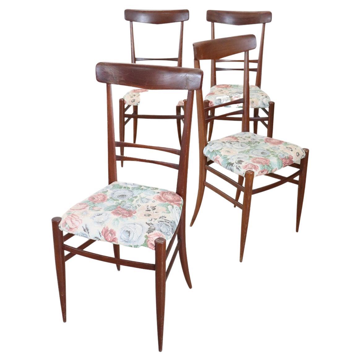 20th Century Italian Design Set of Four Chairs in Teak, Ico Parisi 1950s For Sale