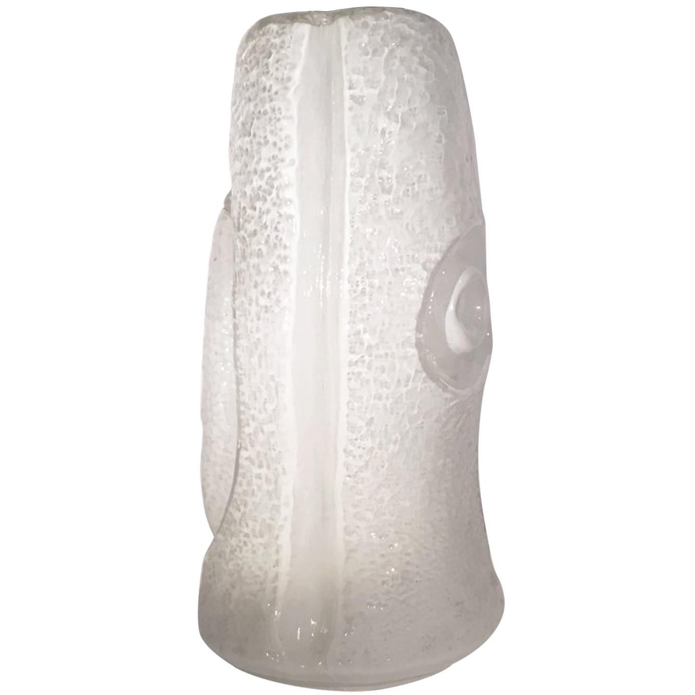 20th Century Italian Design White Blown Glass Table Lamp
