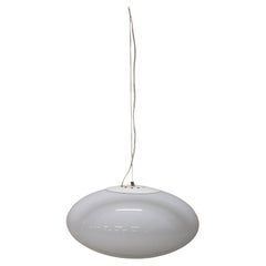 20th Century Italian Design White Glass Stilnovo Pendant, 1950s, UFO model