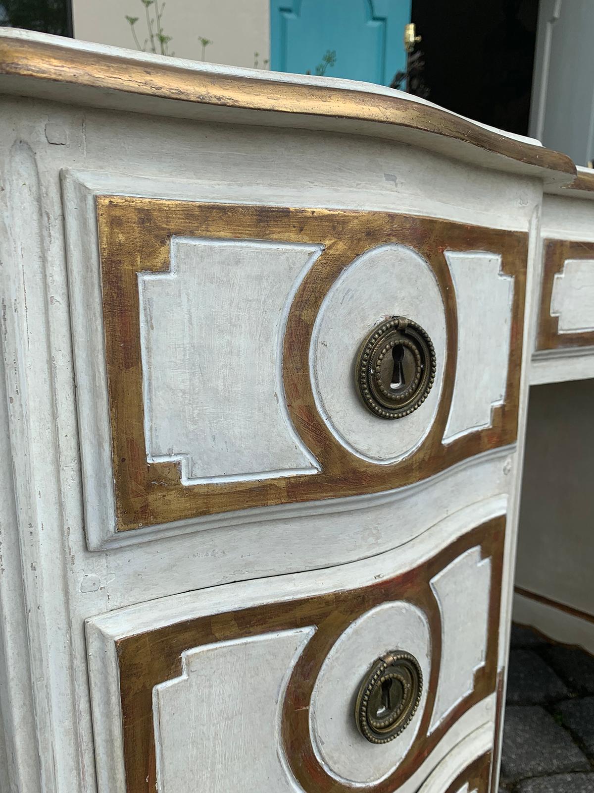 20th Century Italian Dressing Table/Desk, Painted White & Gold 7