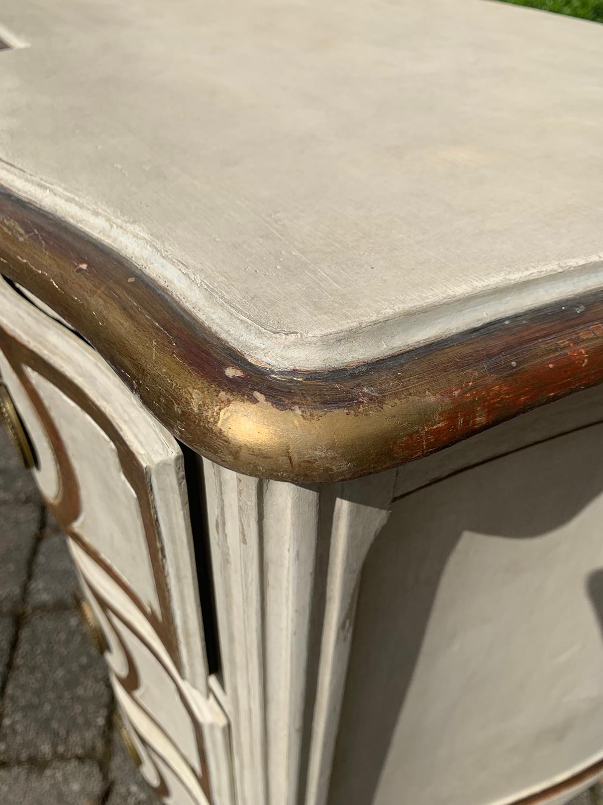 20th Century Italian Dressing Table/Desk, Painted White & Gold 10