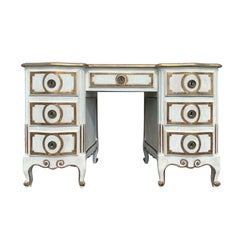 20th Century Italian Dressing Table/Desk, Painted White & Gold
