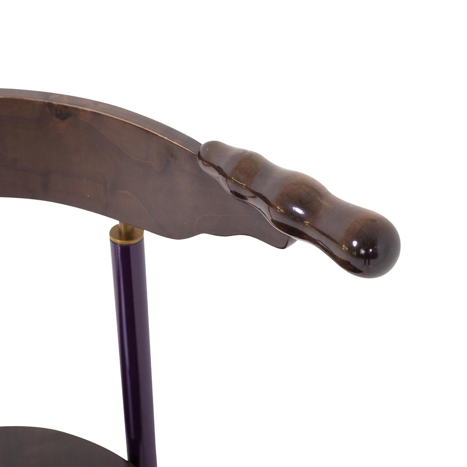 20th Century Italian Driade Pair of Jansky Walnut Side Chairs by Borek Sipek For Sale 6