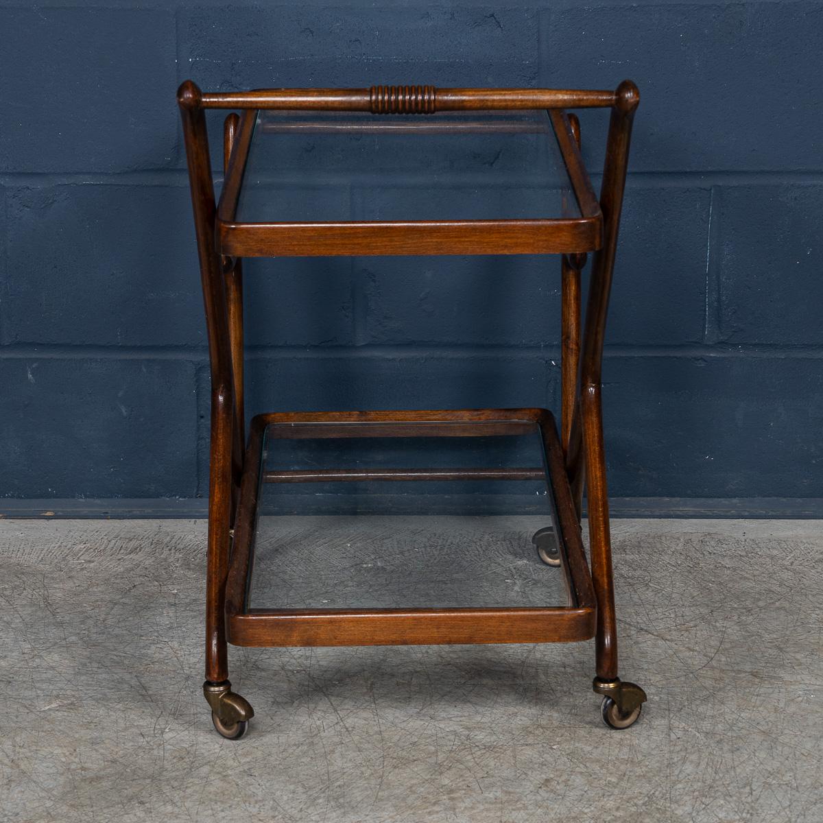 Glass 20th Century Italian Drinks Trolley Attributable To Cesare Lacca c.1960 For Sale
