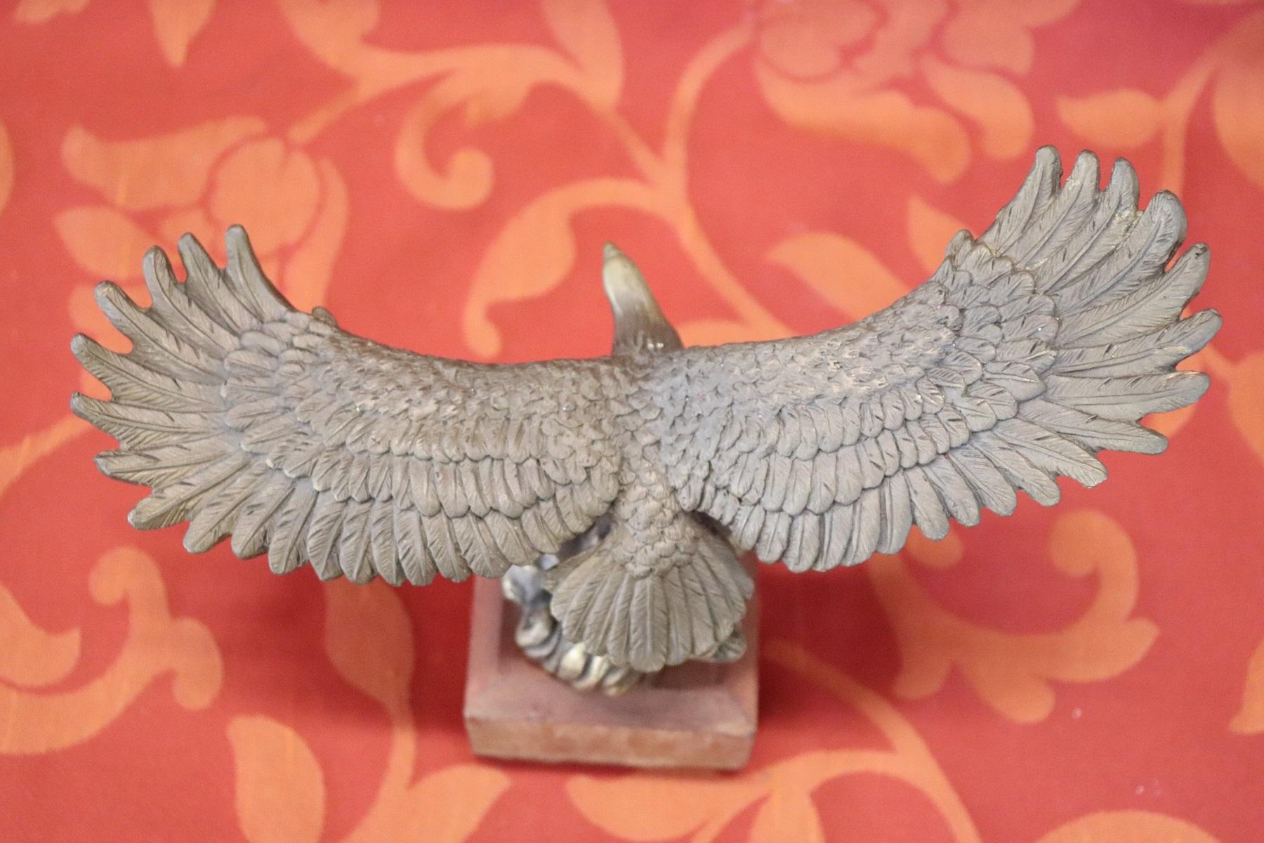 Mid-20th Century 20th Century Italian Eagle in Bronze on a Wood Base, 1940s