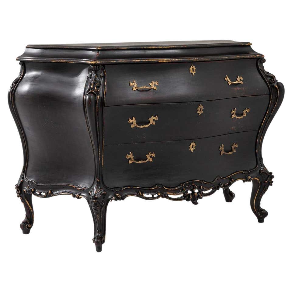 Italian Roccoco Commode Italian Rococo Style Walnut Bombe Commode, 20th Century at 1stDibs