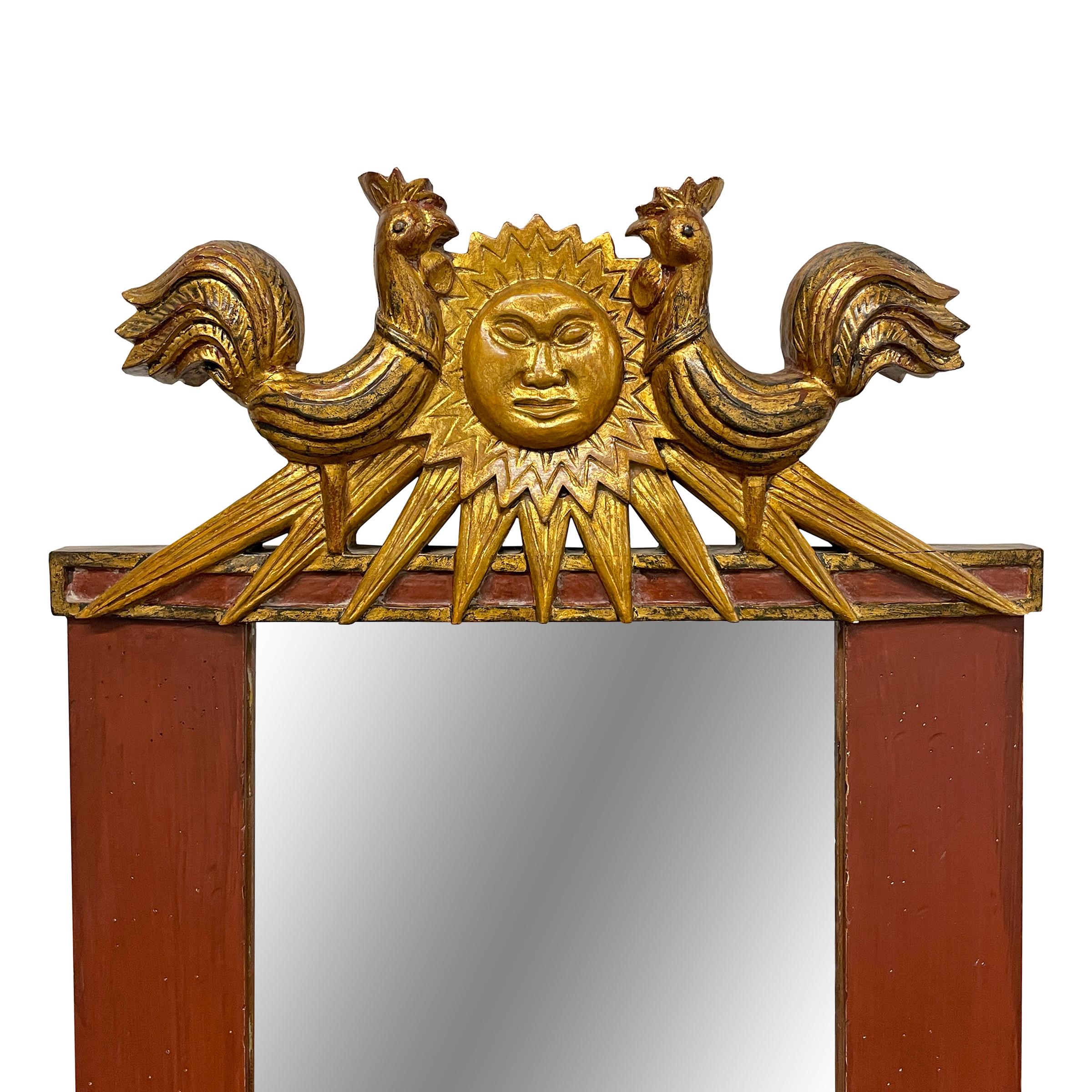 Giltwood 20th Century Italian Empire Style Framed Mirror