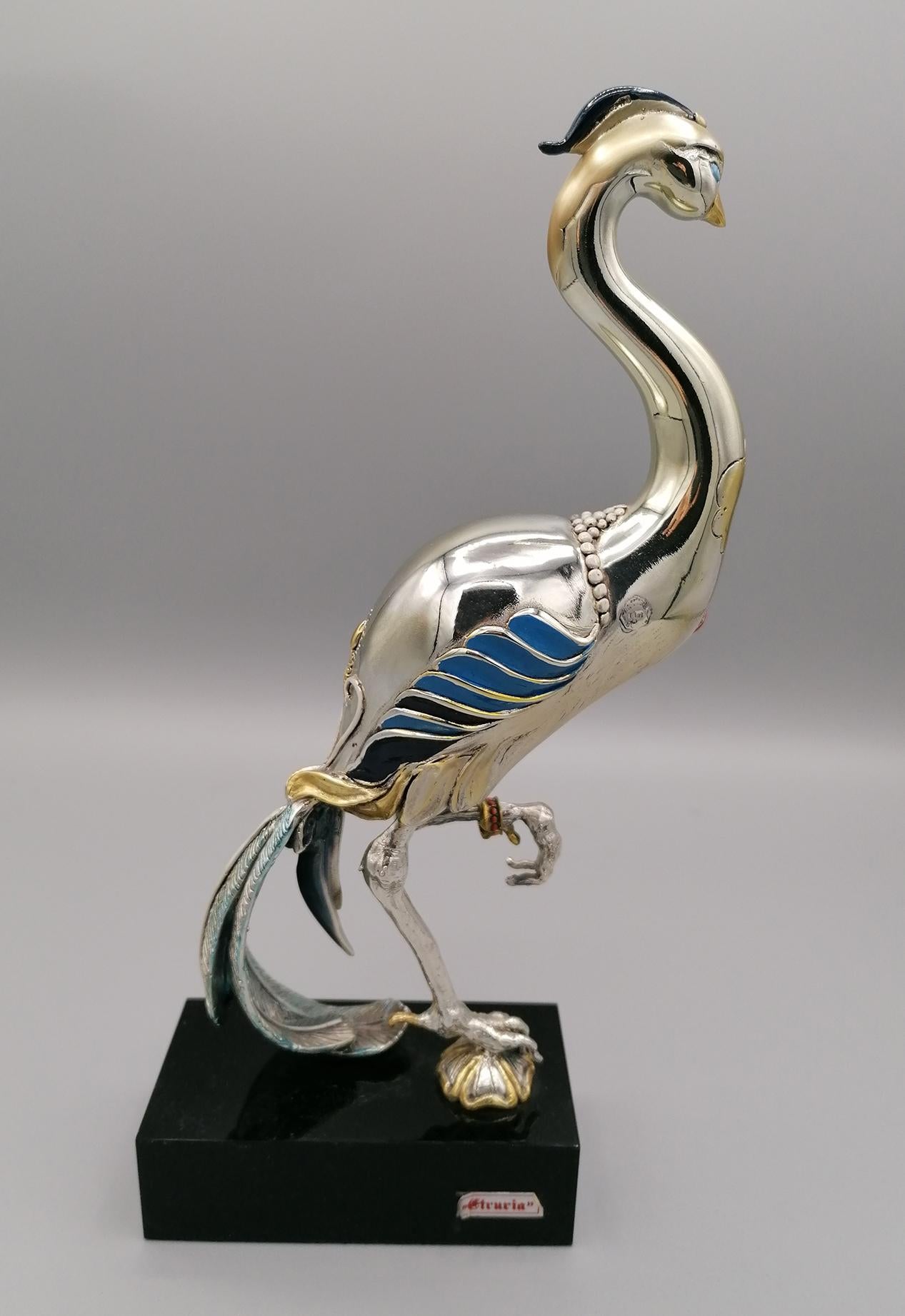 20th Century Italian Enameled Phoenix Sculpture For Sale 5