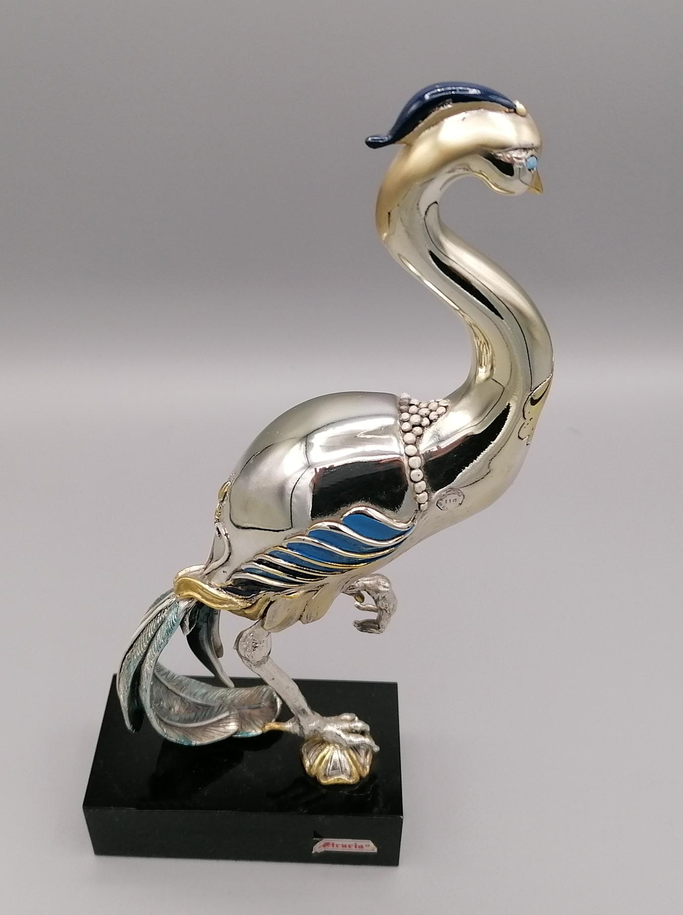 20th Century Italian Enameled Phoenix Sculpture For Sale 3