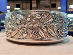 20th Century Italian Engraved Olives Sterling Silver Centerpiece, Italy, 1970s
