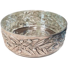 20th Century Italian Engraved Olives Sterling Silver Centerpiece, Italy, 1970s
