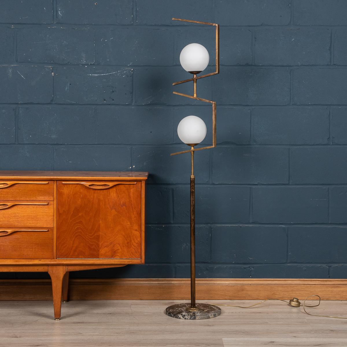 20th Century Italian Floor Lamp On Marble Base By Stilnovo, c.1960 In Good Condition For Sale In Royal Tunbridge Wells, Kent