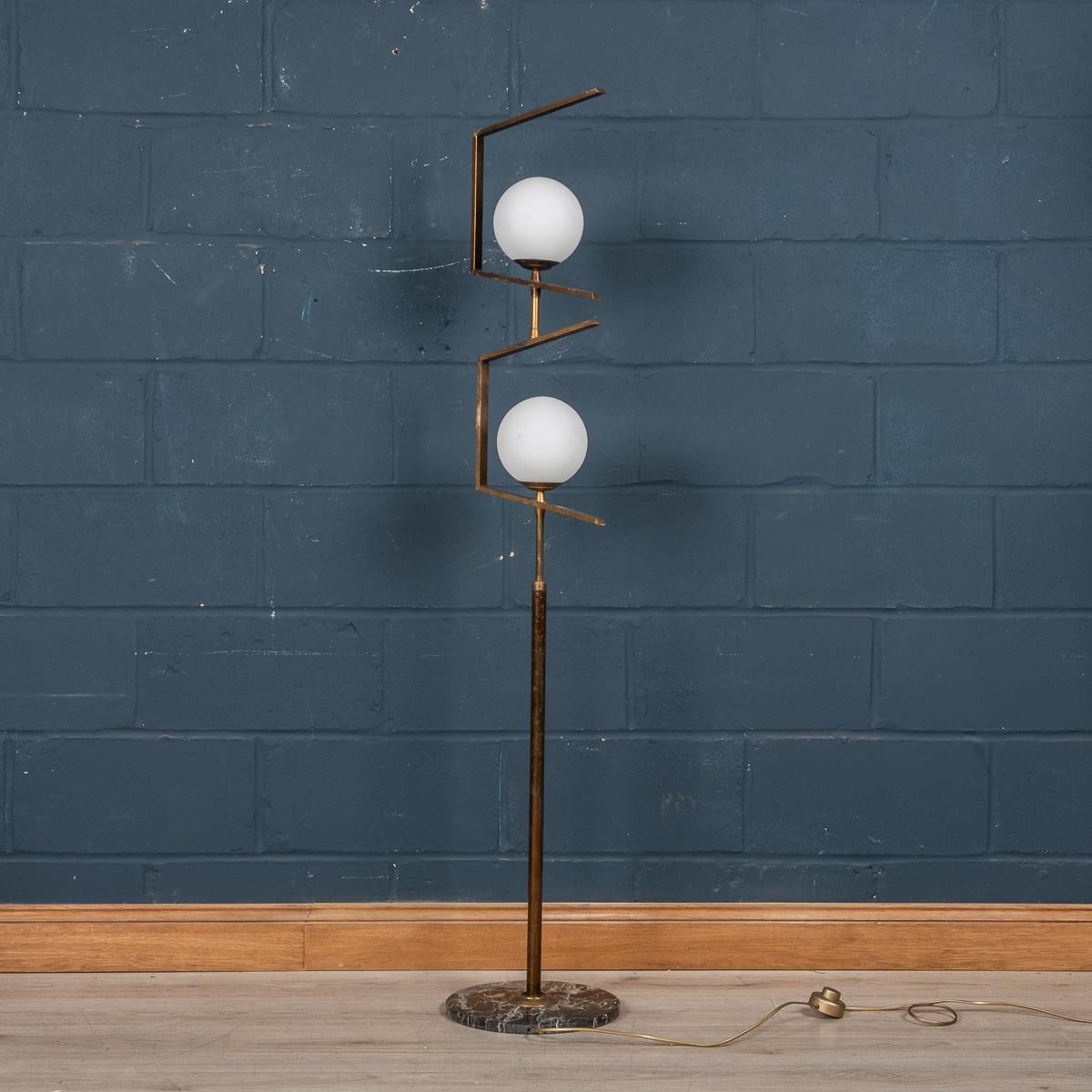 20th Century Italian Floor Lamp On Marble Base By Stilnovo, c.1960 For Sale 1
