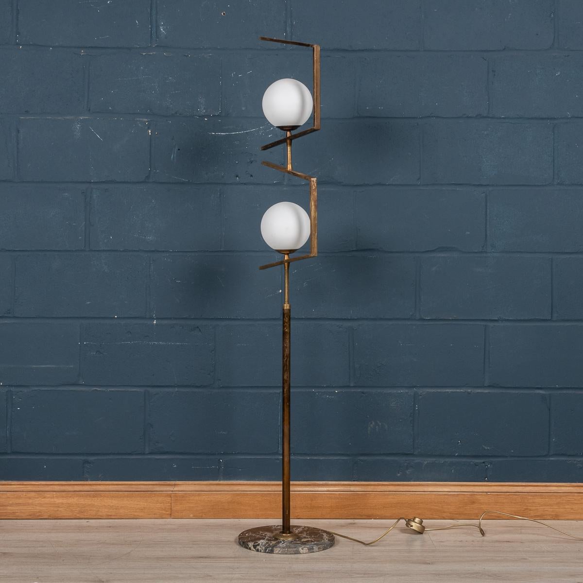 20th Century Italian Floor Lamp On Marble Base By Stilnovo, c.1960 For Sale 3