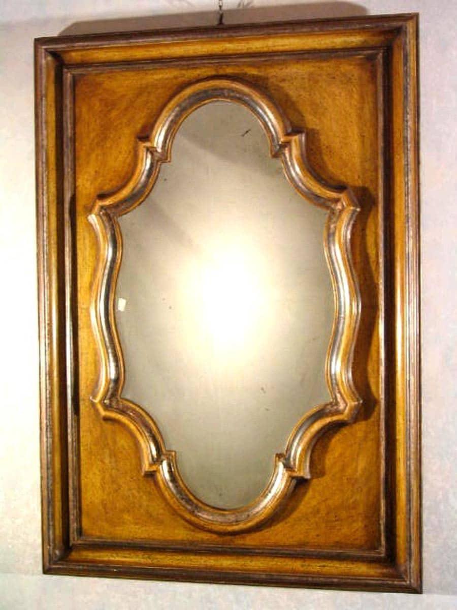 Hand-Painted 20th Century Italian Florentine Ocher Color Mirror by Chelini For Sale