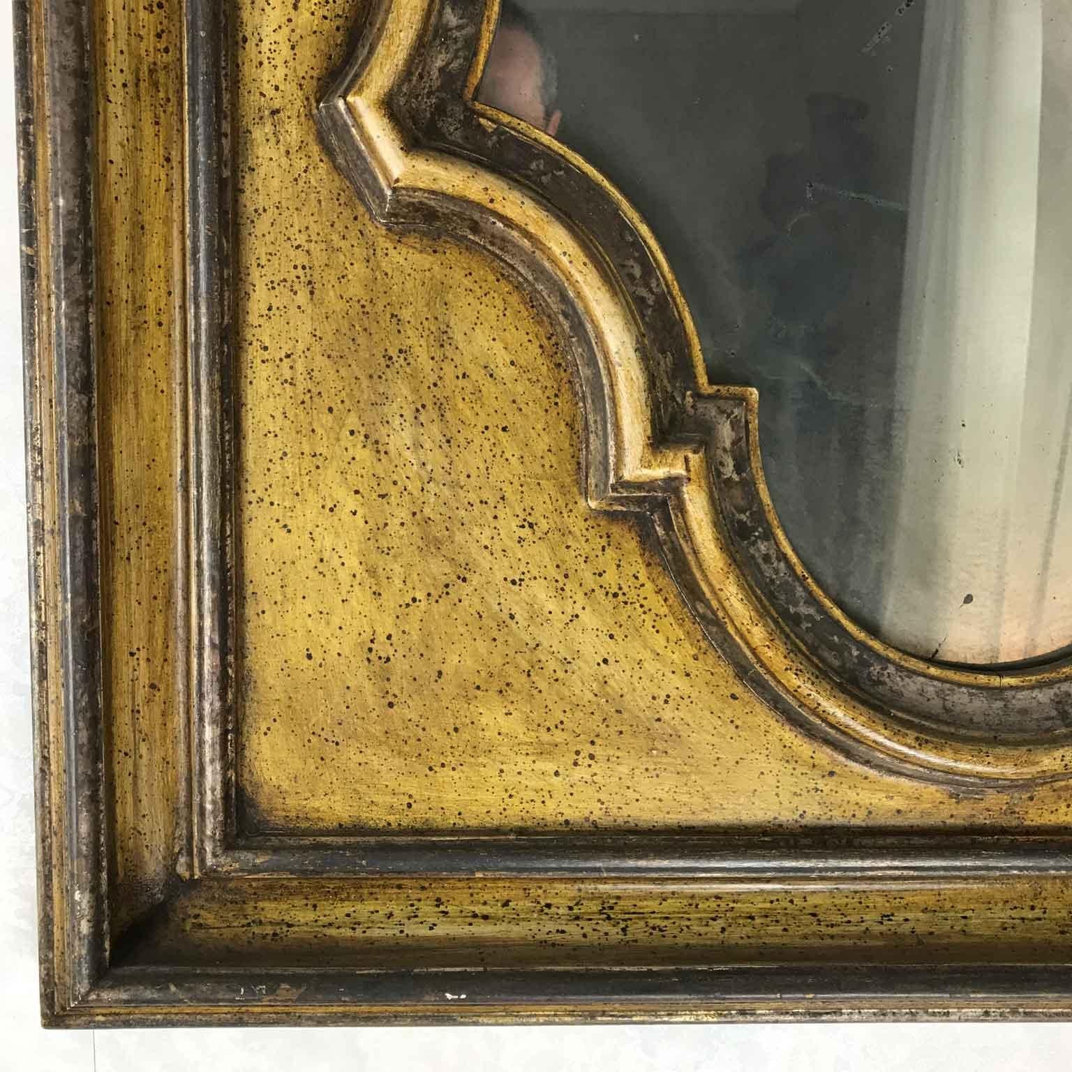 20th Century Italian Florentine Ocher Color Mirror by Chelini For Sale 1