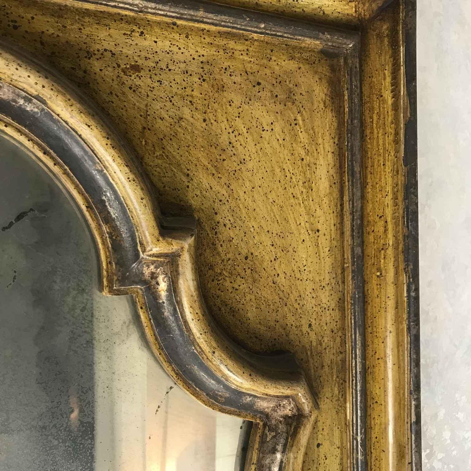 20th Century Italian Florentine Ocher Color Mirror by Chelini For Sale 2