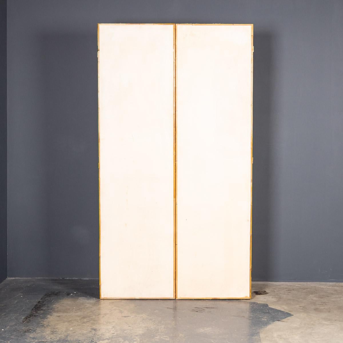 Bamboo 20th Century Italian Folding Mirror Screen 'Parma Series' Vivai Del Sud, c.1970 For Sale