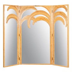 Vintage 20th Century Italian Folding Mirror Screen 'Parma Series' Vivai Del Sud, c.1970