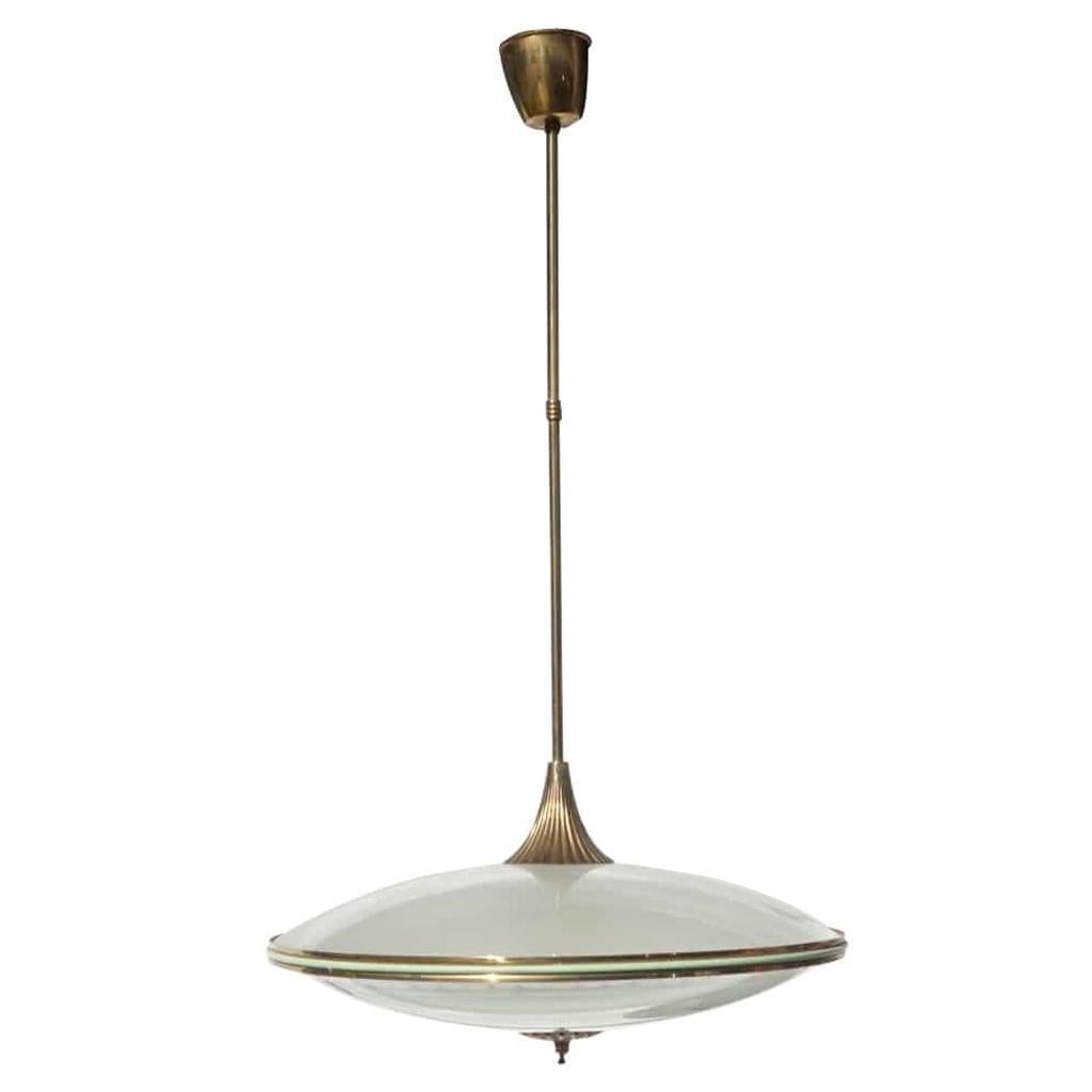 20th Century Italian Fontana Arte Crystal Glass Ceiling Light by Pietro Chiesa