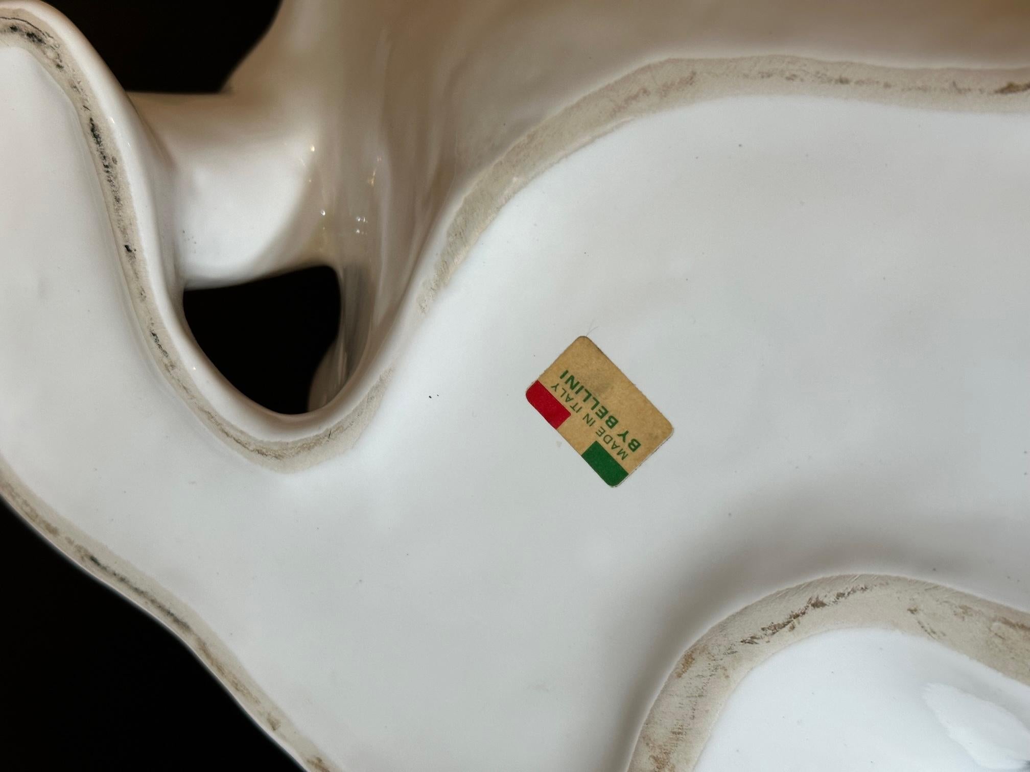 20th century Italian Frog Porcelain Jardiniere, 1970s For Sale 3