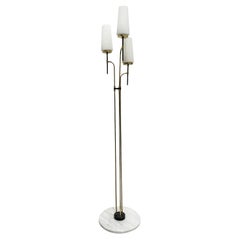 20th Century Italian Frosted Opaline Glass Floor Lamp Attributed to Stilnovo
