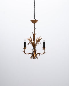 20th Century Italian Gilded Florentine Tole Wheat Sheaf Chandelier by Hans Kögl