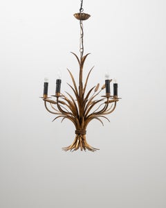 20th Century Italian Gilded Florentine Tole Wheat Sheaf Chandelier by Hans Kögl