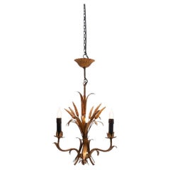 20th Century Italian Gilded Florentine Tole Wheat Sheaf Chandelier by Hans Kögl