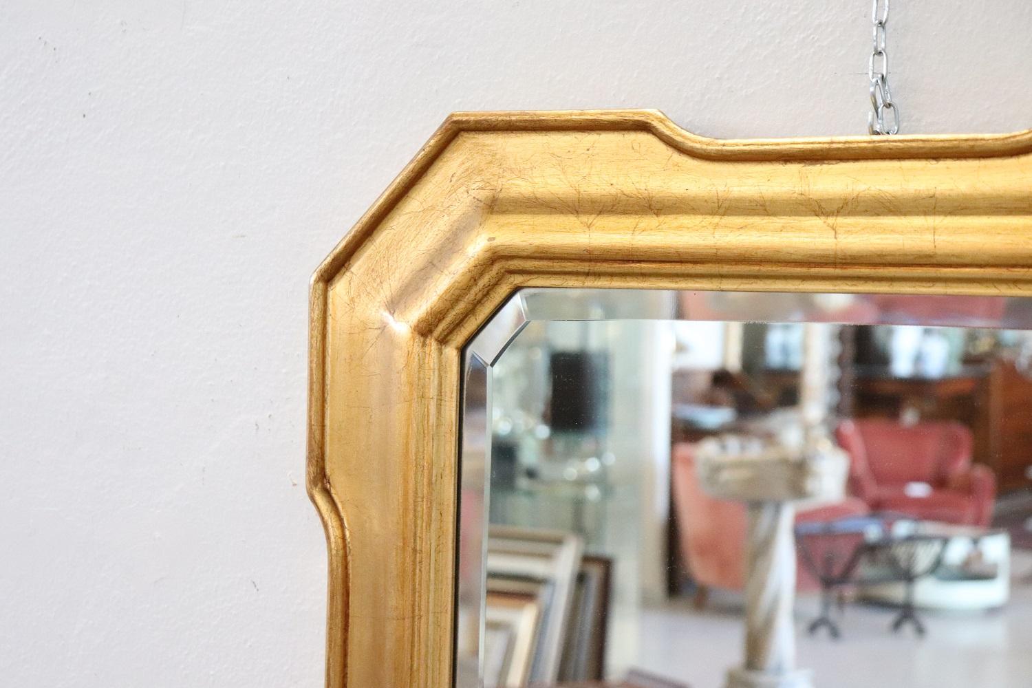 Wood 20th Century Italian Gilded Wall Mirror
