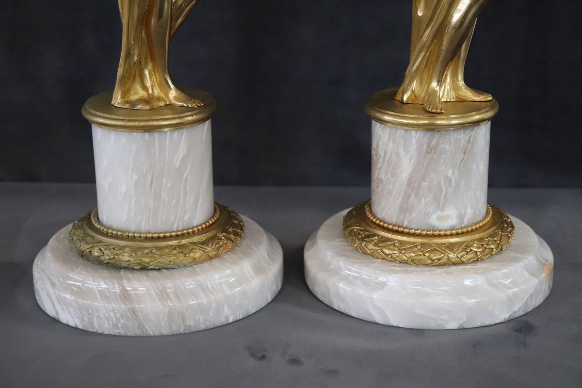 Paire de figures en bronze doré du 20e siècle, Italie en vente 10