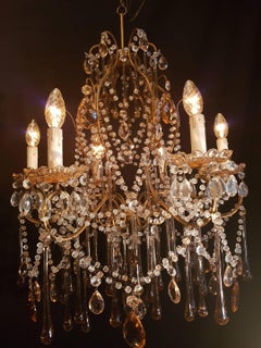 20th Century Italian Gilt Metal Chandelier