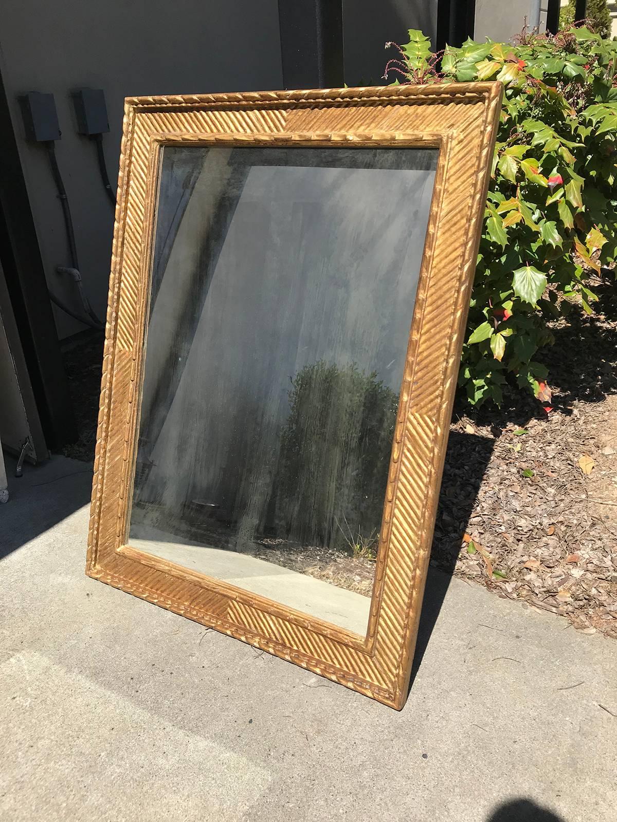 20th century Italian giltwood mirror, beautiful detail.