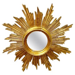 20th Century Italian Giltwood Sunburst Mirror