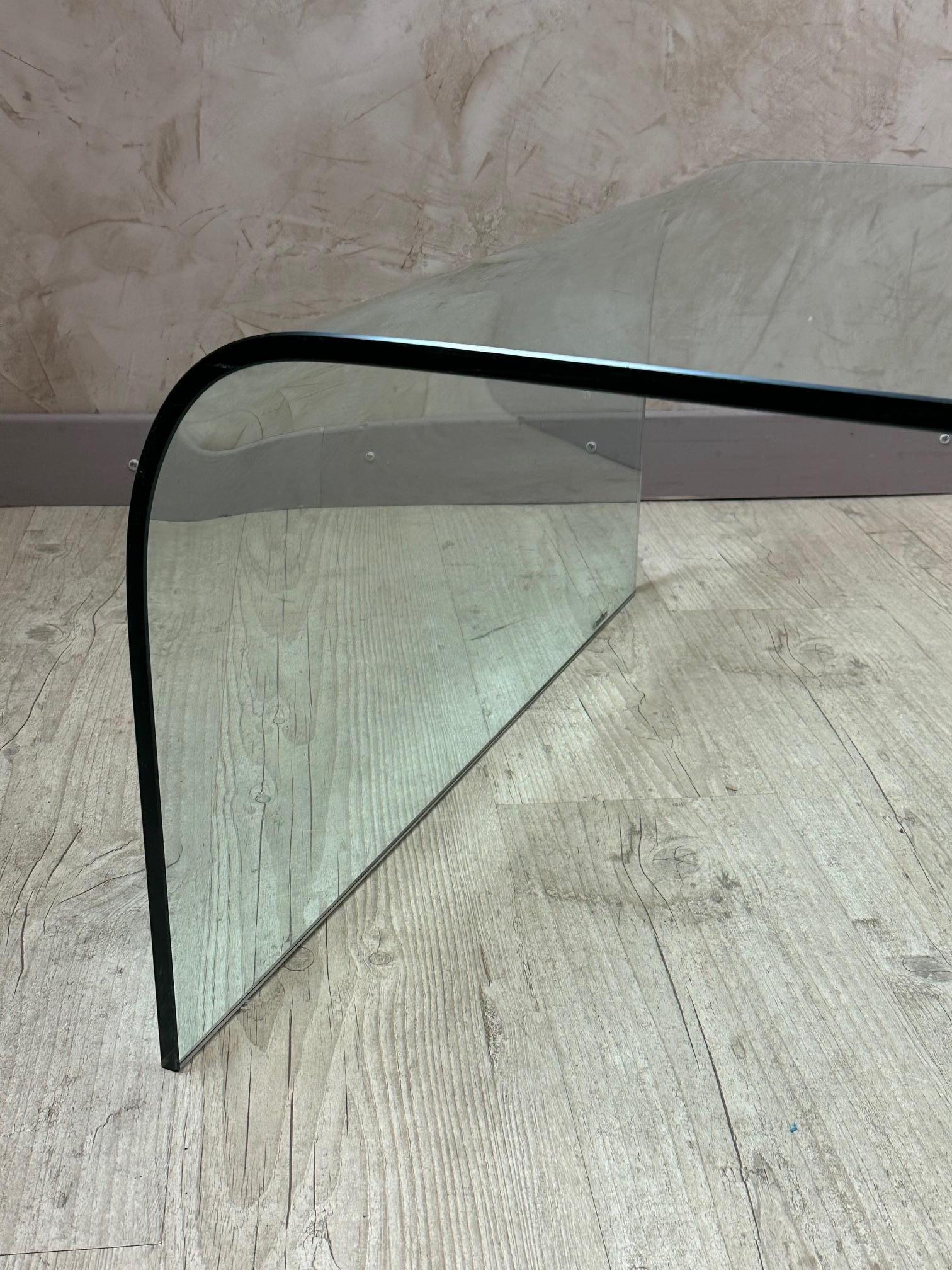 Table basse en verre italienne du 20e siècle par Reflex, 1980 en vente 5