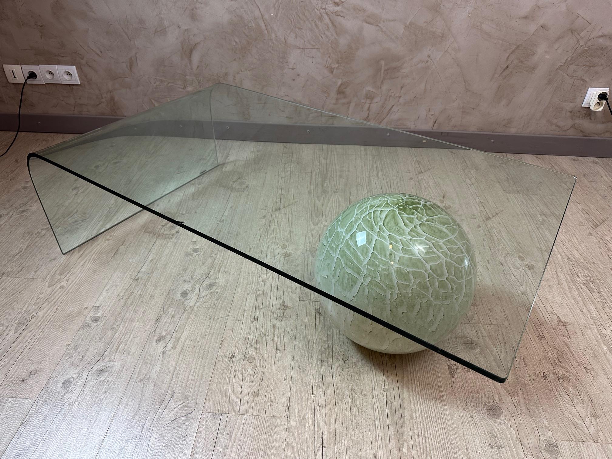 Table basse en verre italienne du 20e siècle par Reflex, 1980 en vente 8