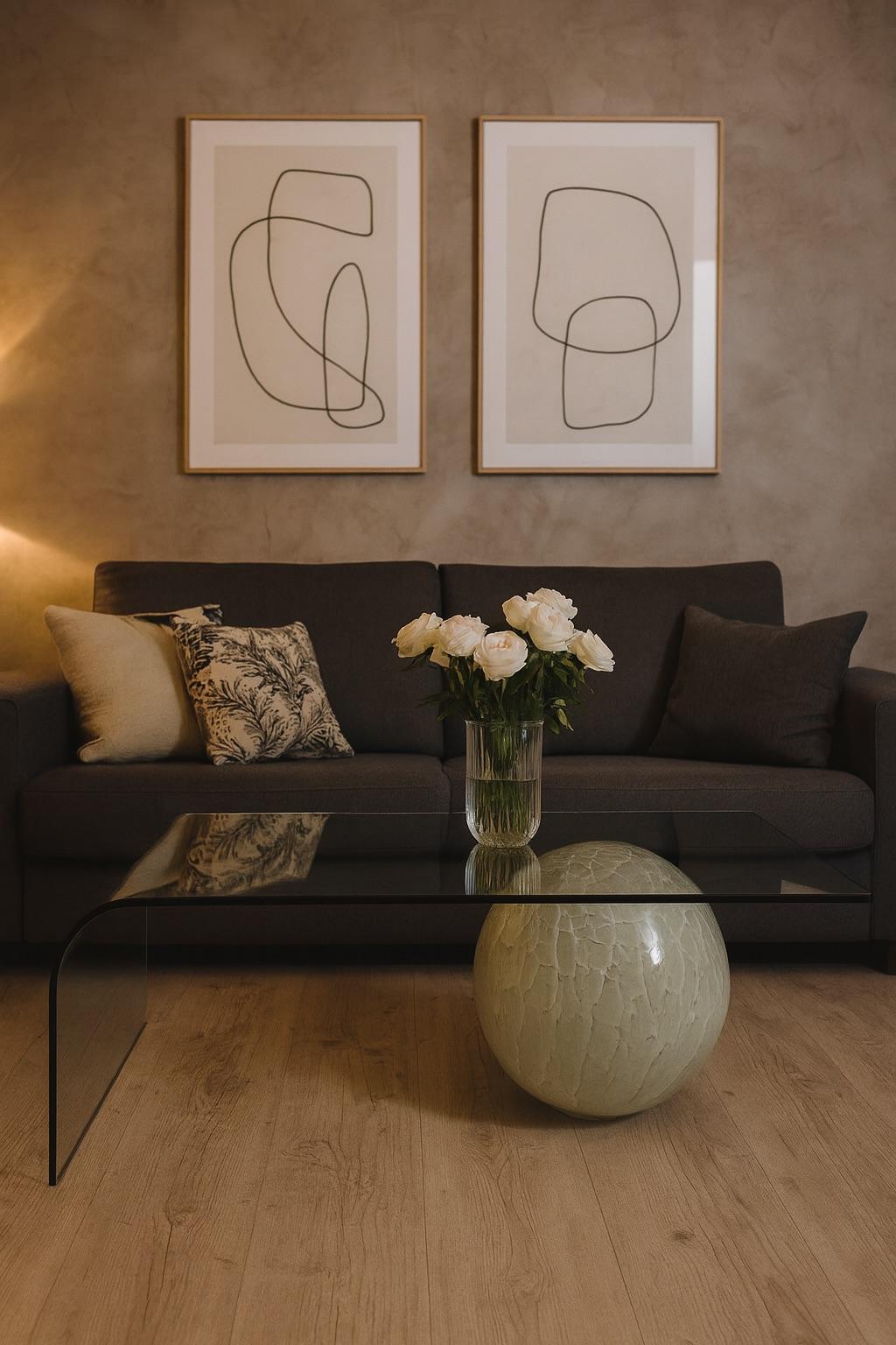 Superbe table basse design de Reflex, fabricant italien réputé pour son exceptionnel savoir-faire en matière de travail du verre et du cristal, datant des années 1980.
Son plateau en verre incurvé d'un seul tenant, associé à une sphère sculpturale