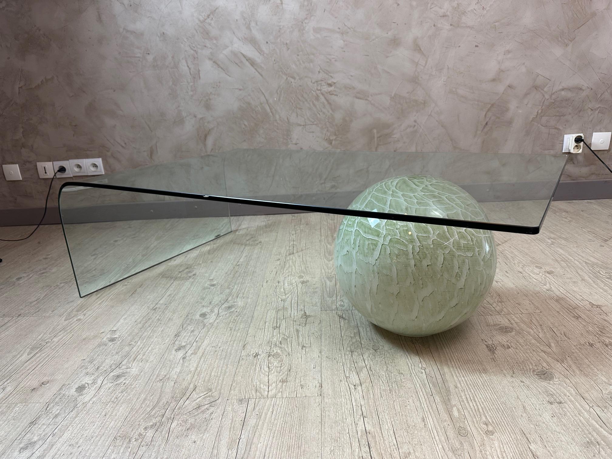 Fin du 20e siècle Table basse en verre italienne du 20e siècle par Reflex, 1980 en vente