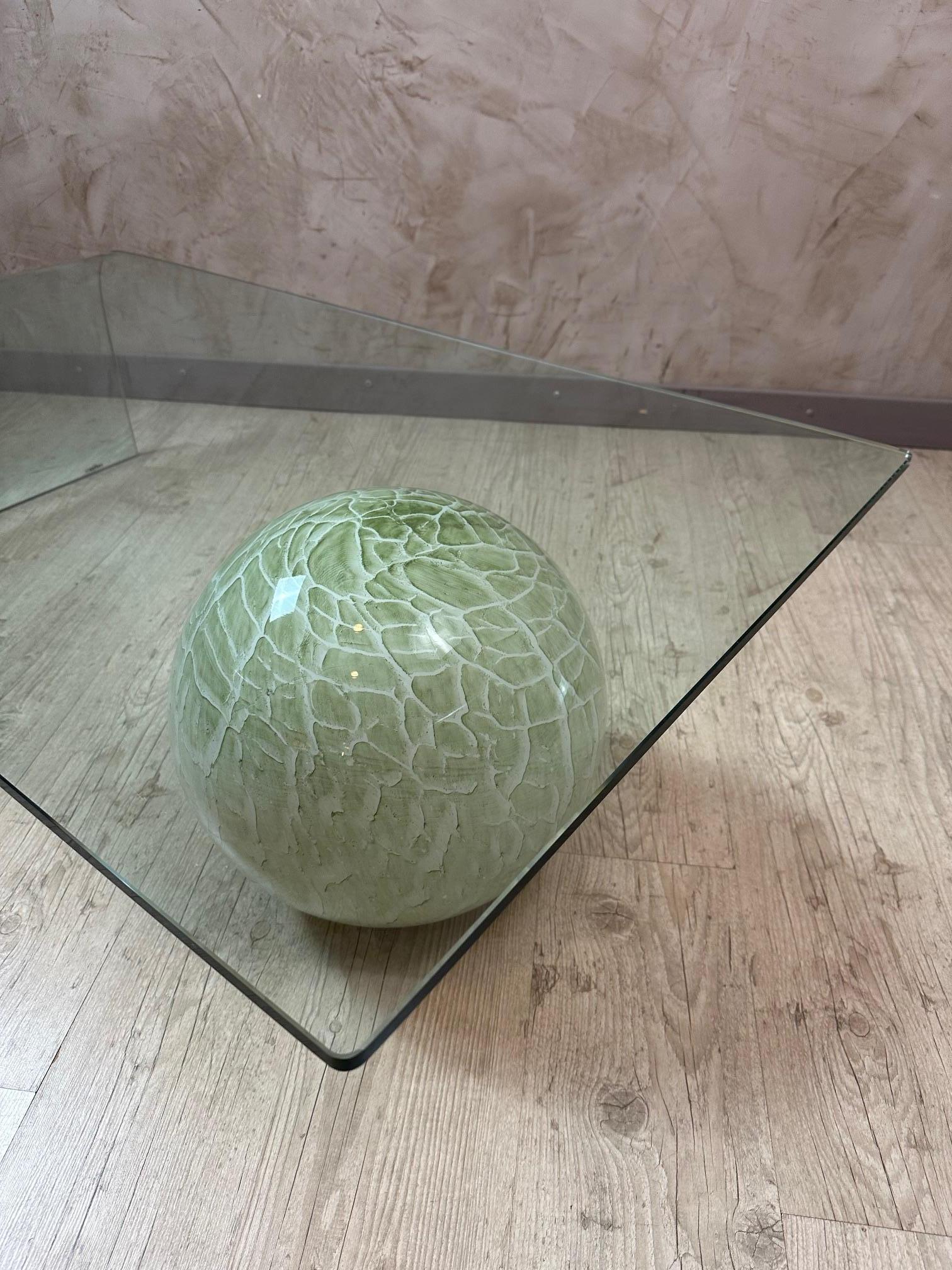 Table basse en verre italienne du 20e siècle par Reflex, 1980 en vente 1