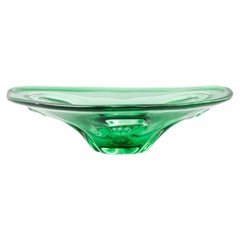 20th Century Italian Glass Plateau, Clear Glass, Antique Serveware