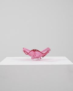 Mid-Century Handblown Pink Italian Glass Plateau, 20th Century