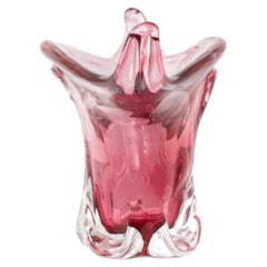 20th Century Italian Glass Vase, Clear Finish, 14.8\" Diameter