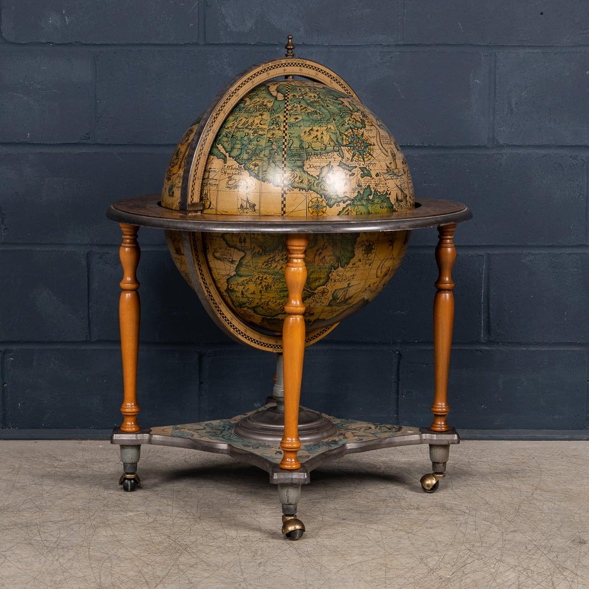 Brass 20th Century Italian Globe Drinks Trolley c.1970