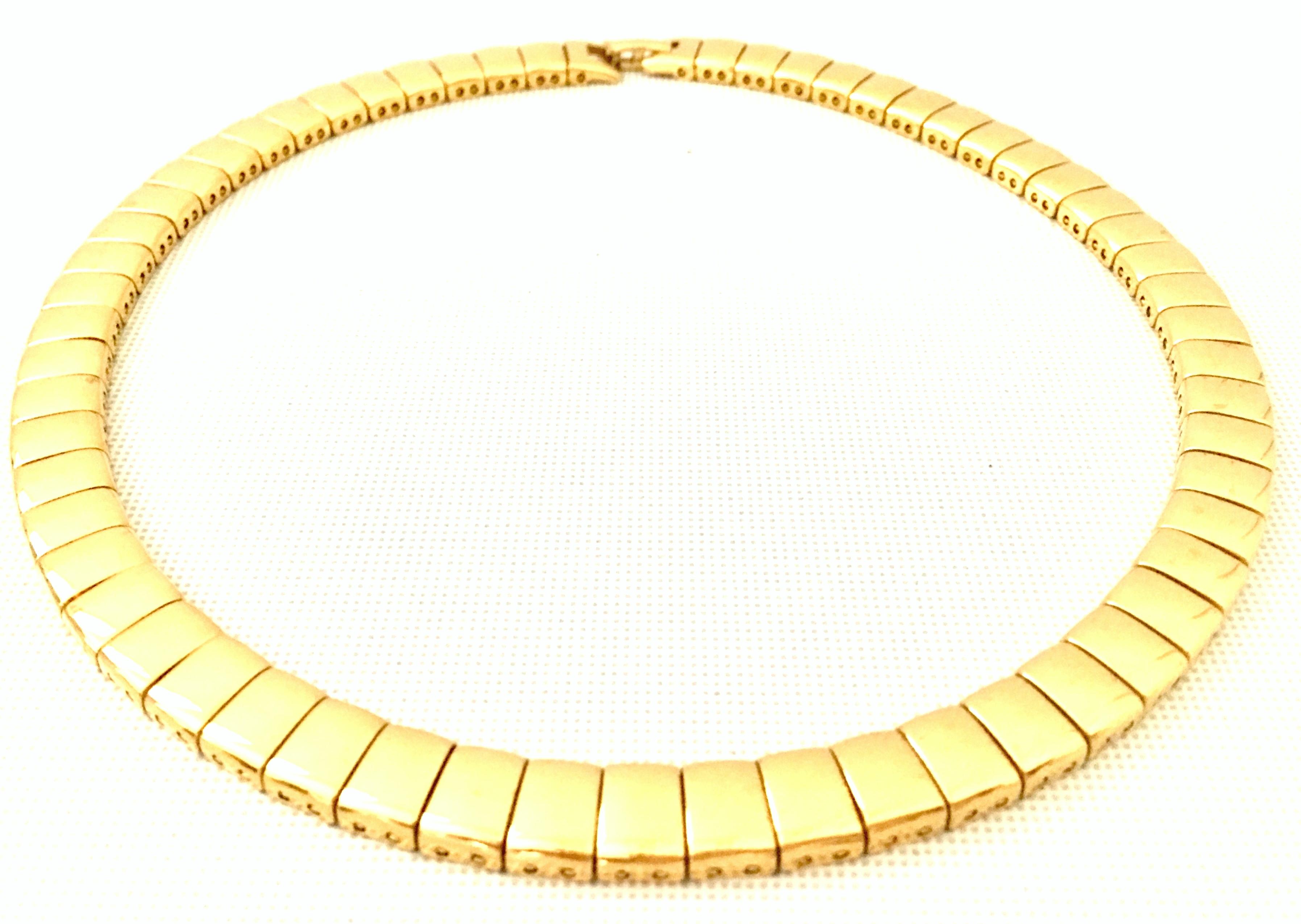 Women's or Men's 20th Century Italian Gold Link Choker Style Necklace By, Napier