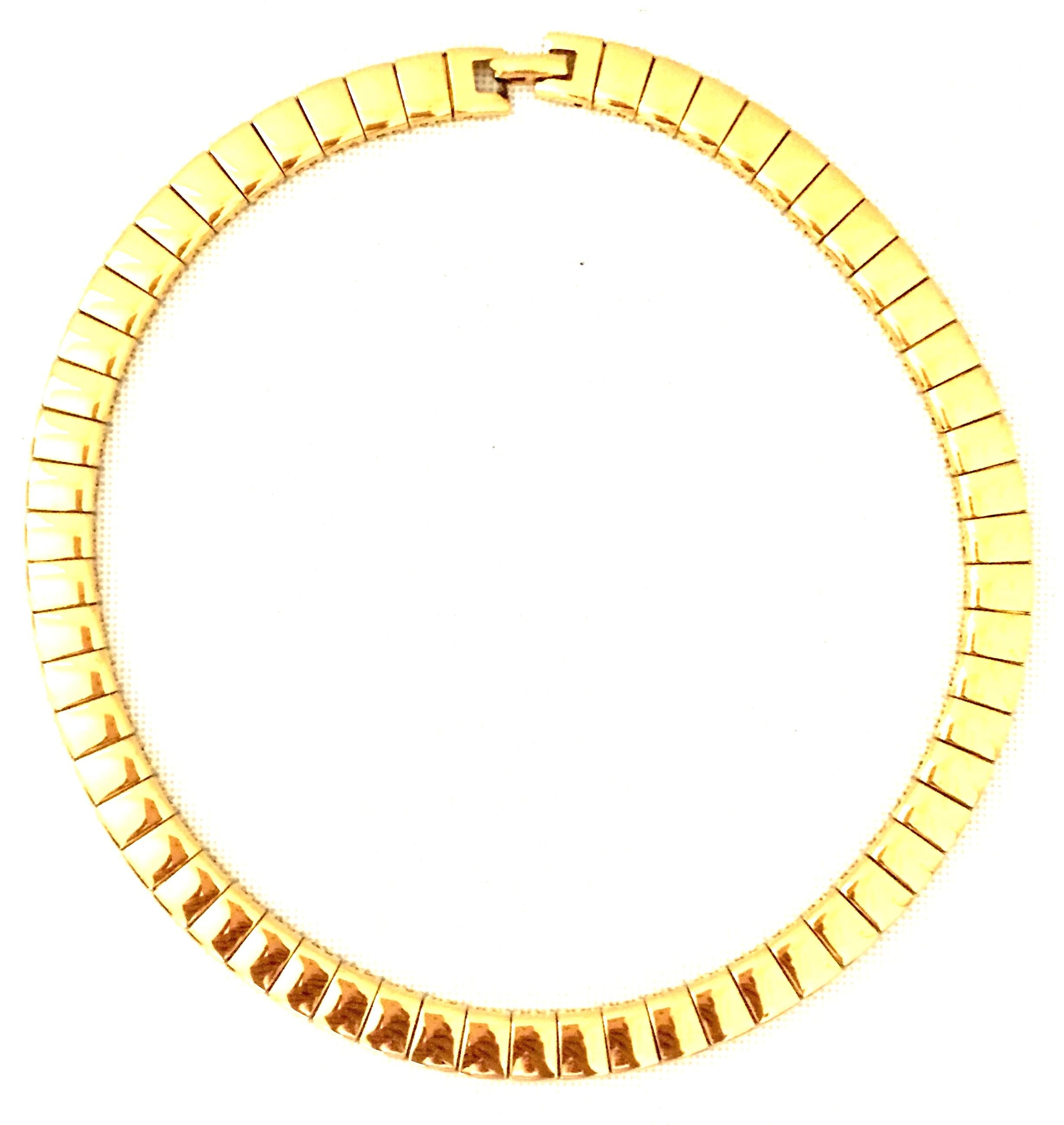 20th Century Italian Gold Link Choker Style Necklace By, Napier 1