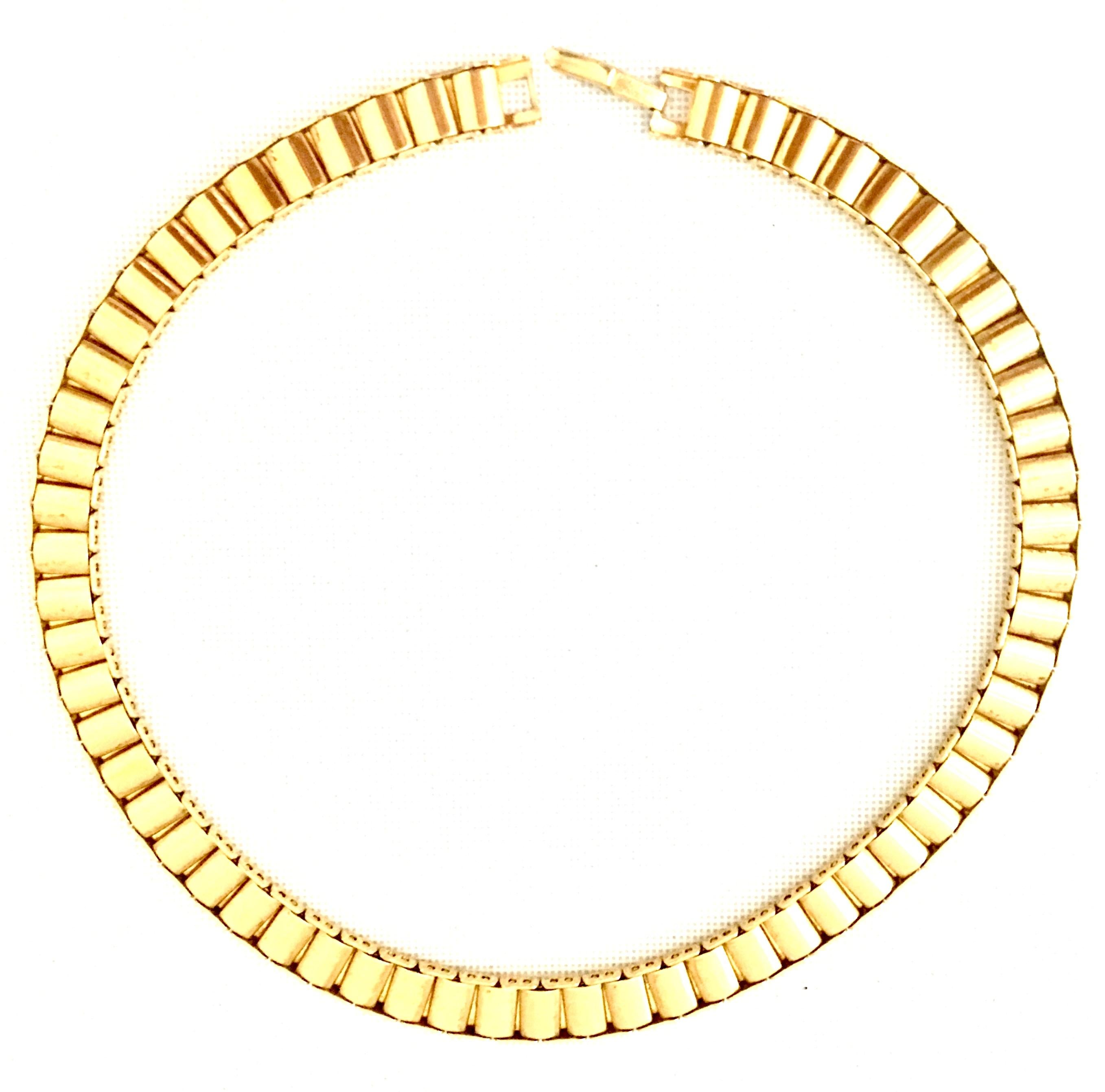 20th Century Italian Gold Link Choker Style Necklace By, Napier 5
