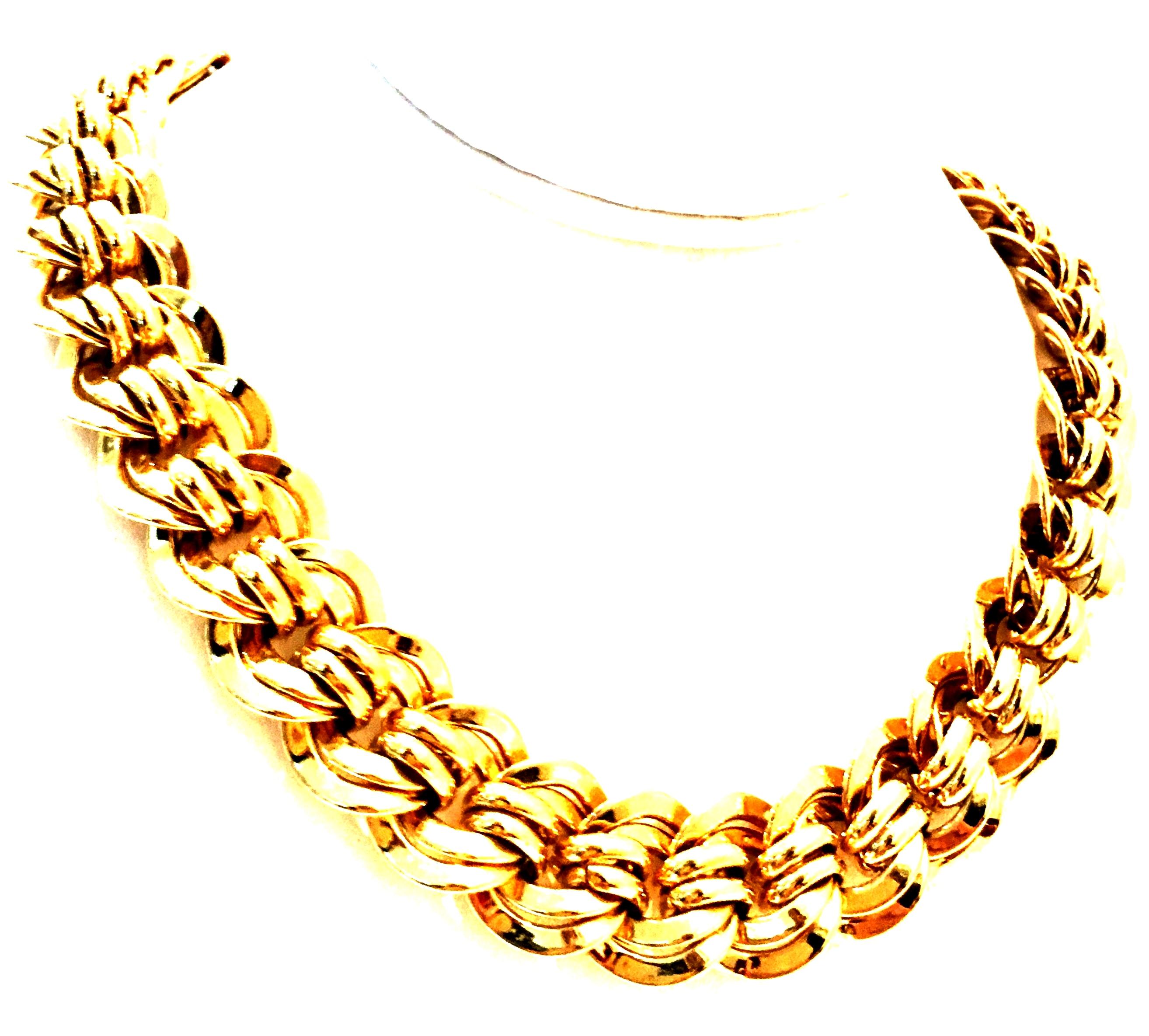 20th Century Italian Gold Plate Chain Link Choker  Style Necklace By, Napier In Good Condition In West Palm Beach, FL