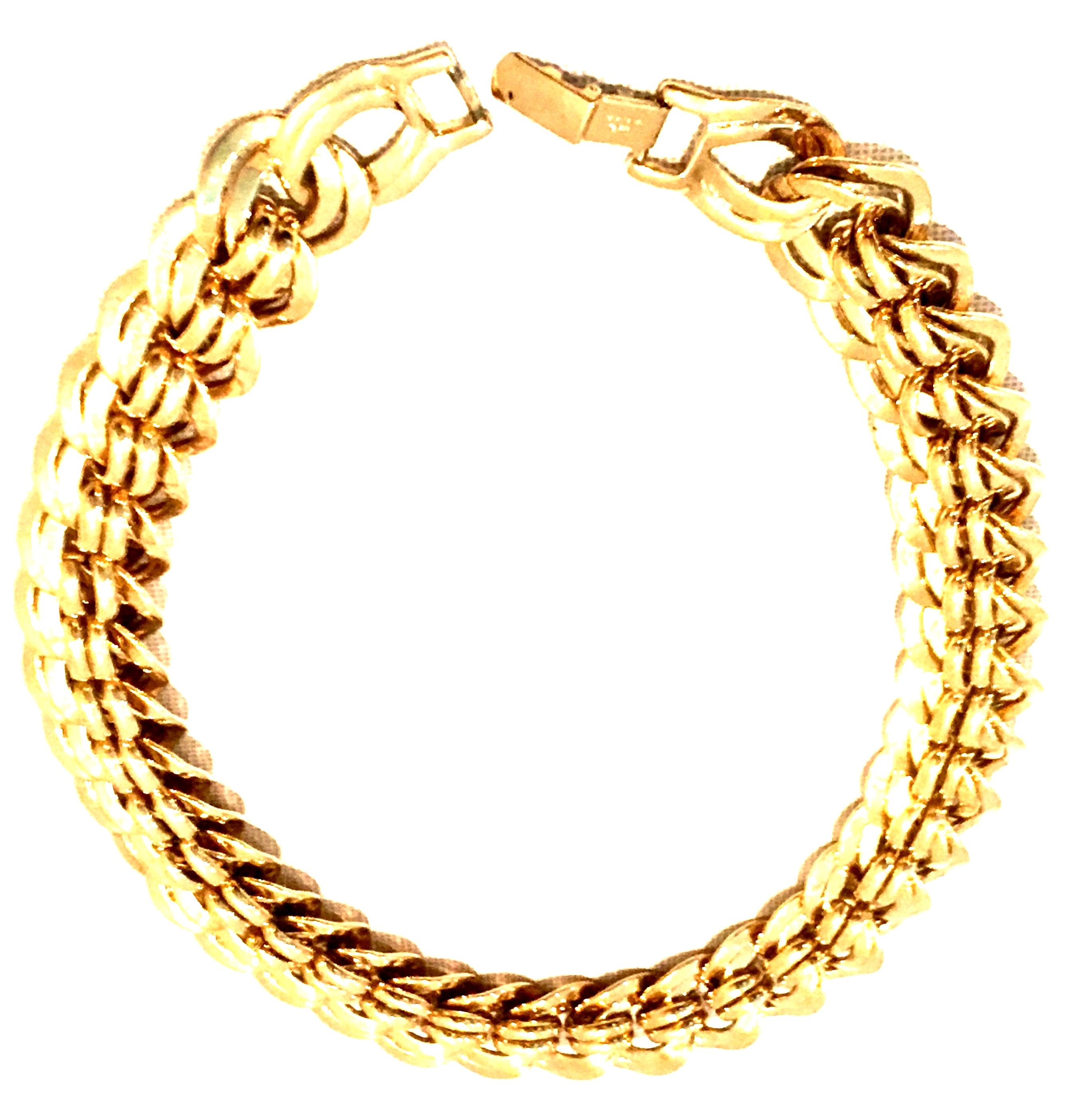 20th Century Italian Gold Plate Chain Link Choker  Style Necklace By, Napier 2