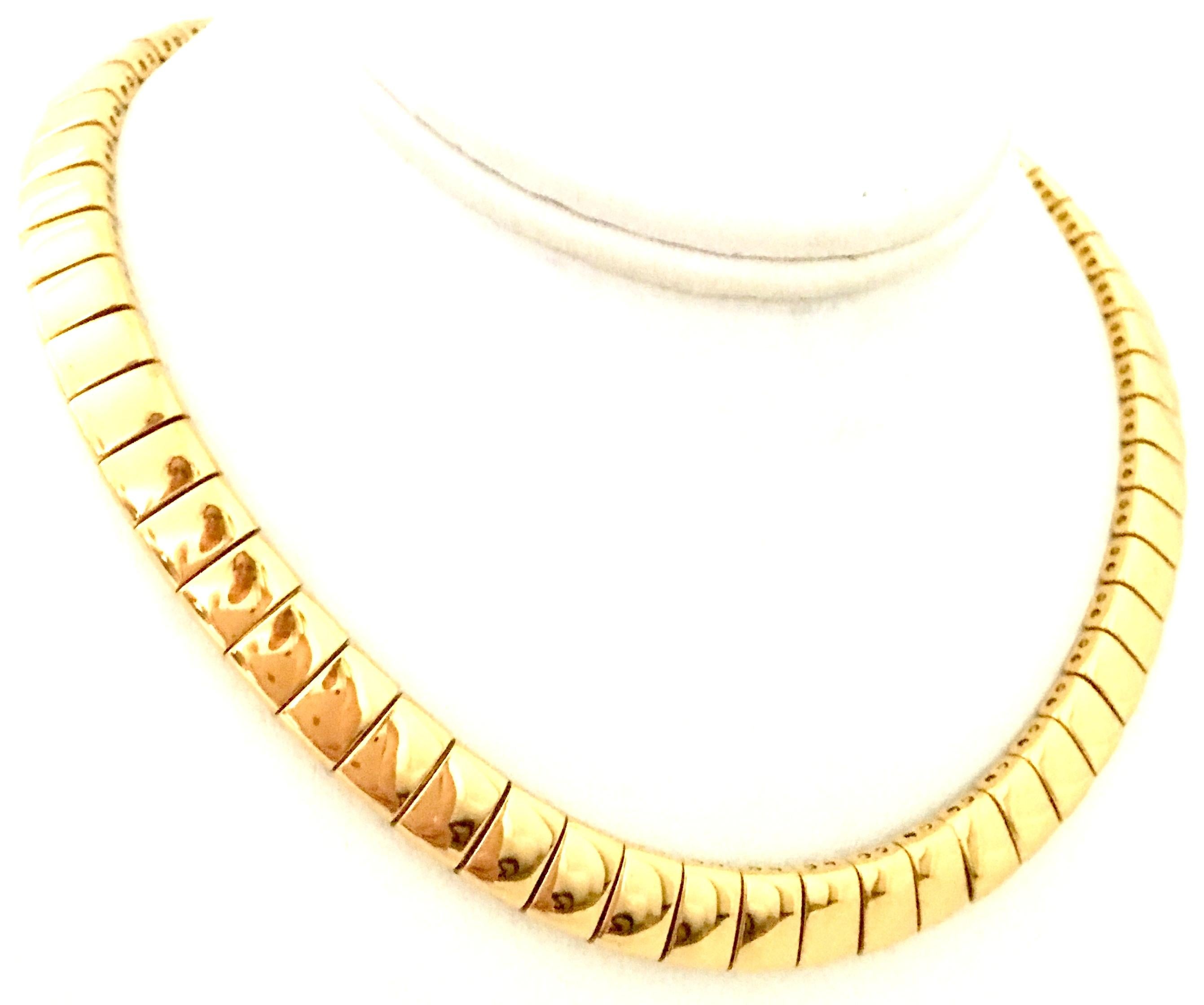 20th Century Italian Gold Plate Link Choker Style Necklace By, Napier In Good Condition For Sale In West Palm Beach, FL